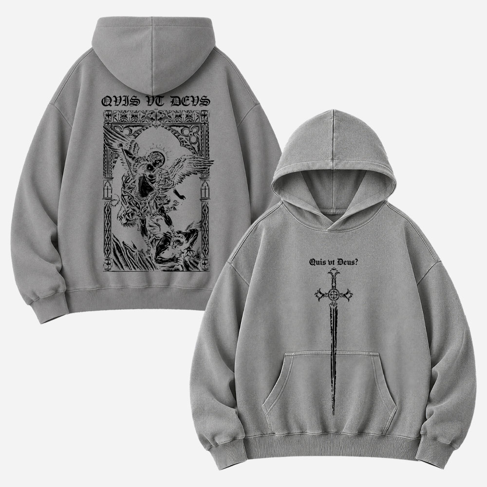 Angel Graphic Vintage Washed Hoodie