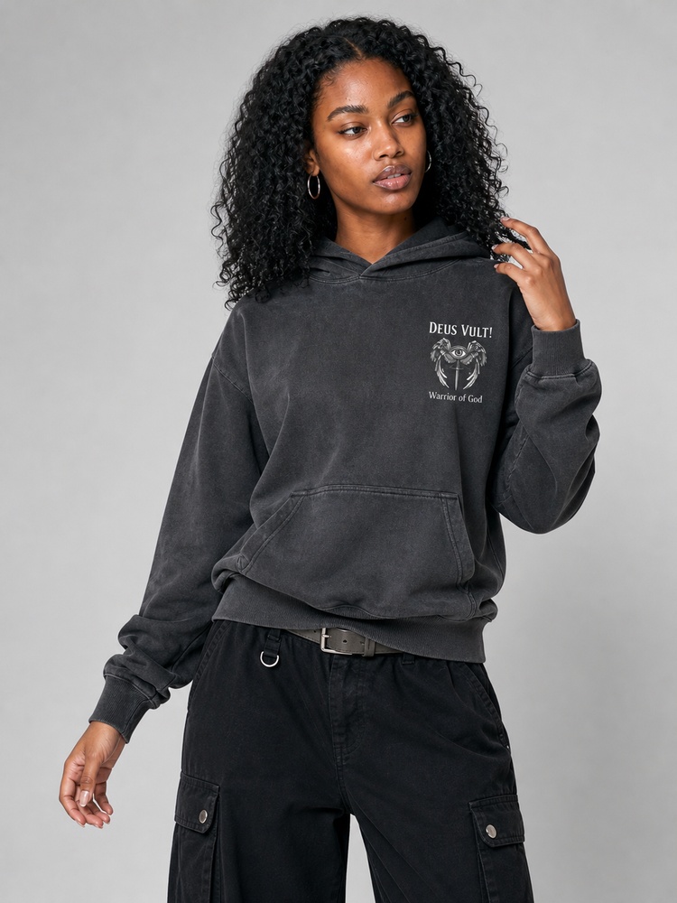 Eye Wing Sword Vintage Washed Hoodie
