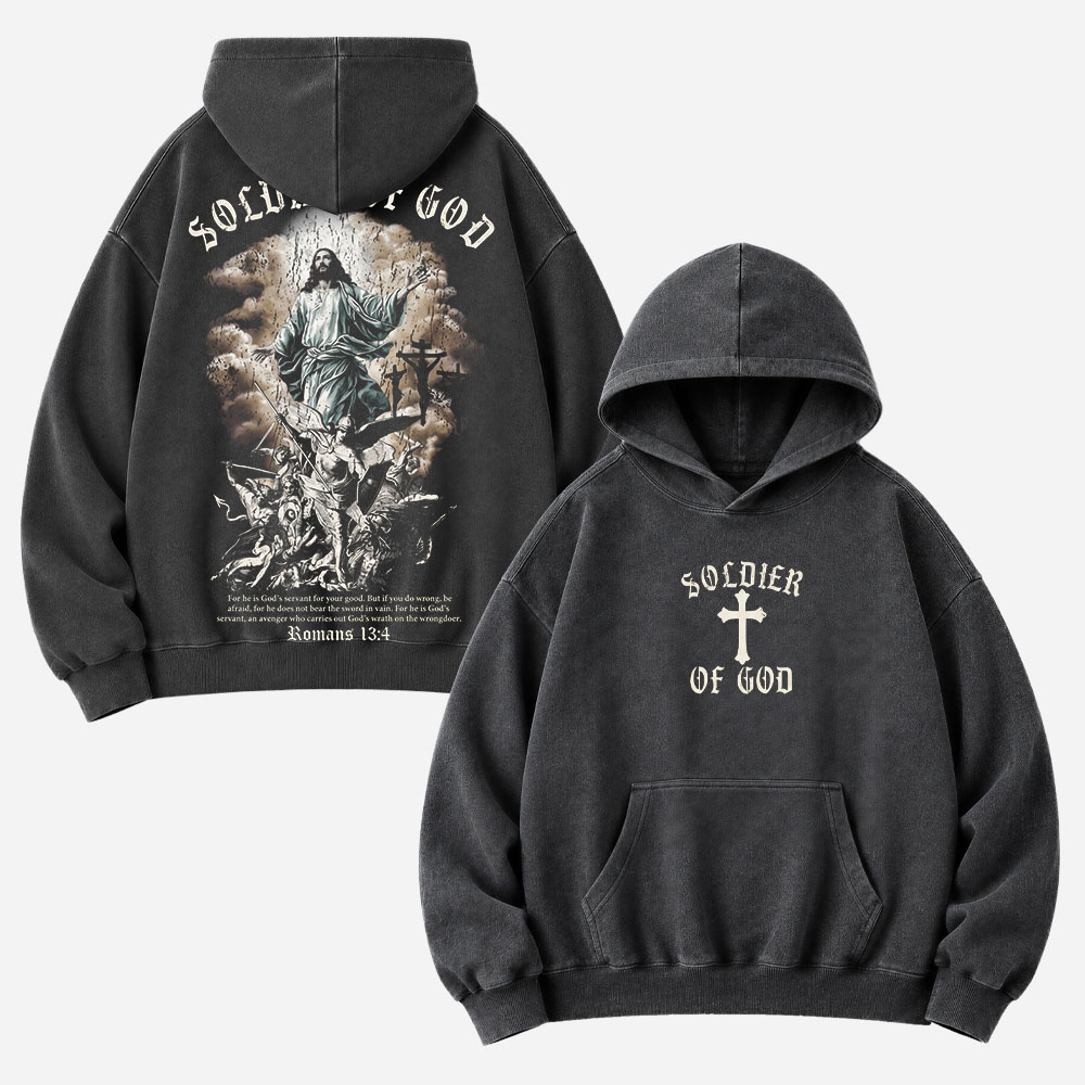 Battle Soldier Vintage Washed Hoodie