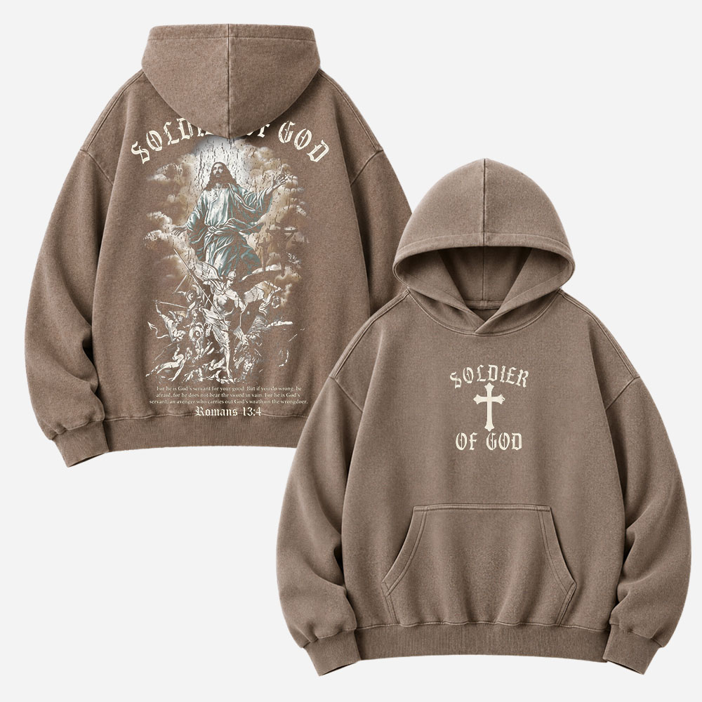 Battle Soldier Vintage Washed Hoodie