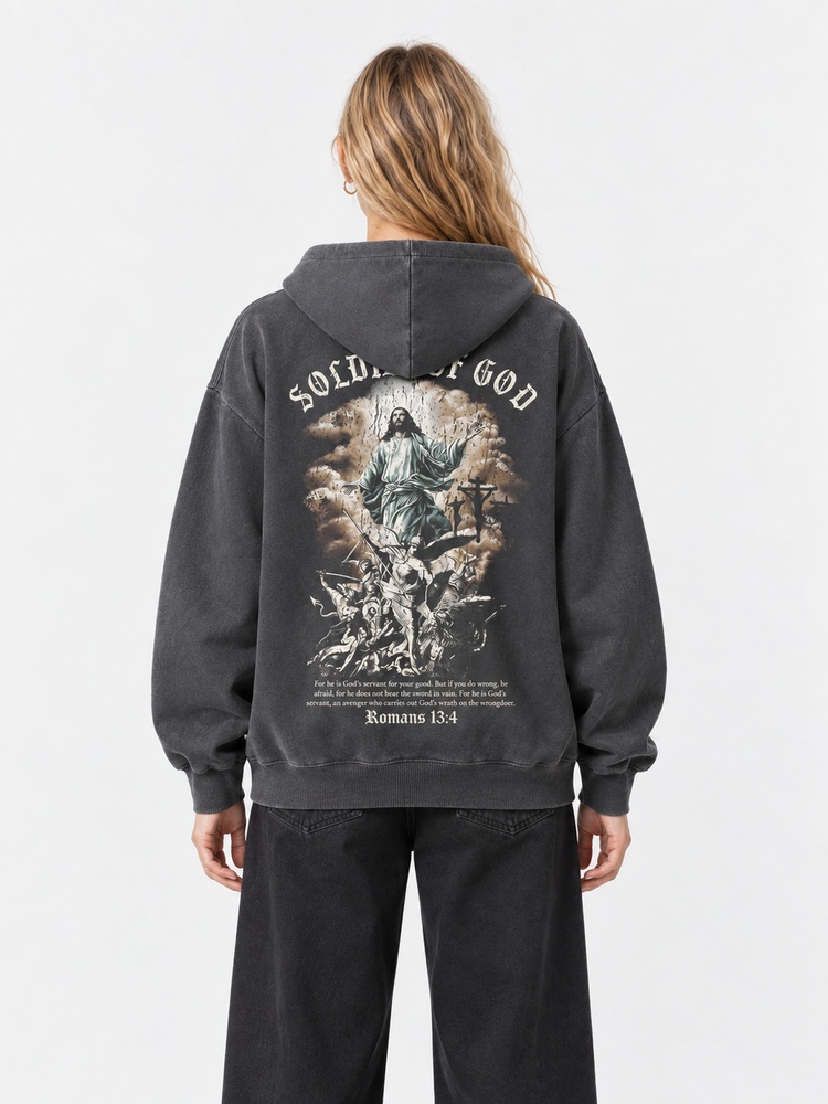 Battle Soldier Vintage Washed Hoodie