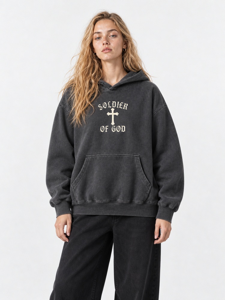Battle Soldier Vintage Washed Hoodie