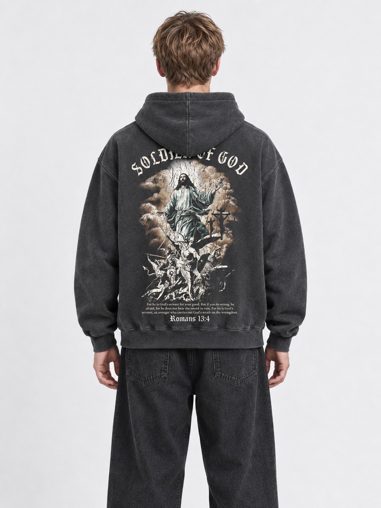 Battle Soldier Vintage Washed Hoodie