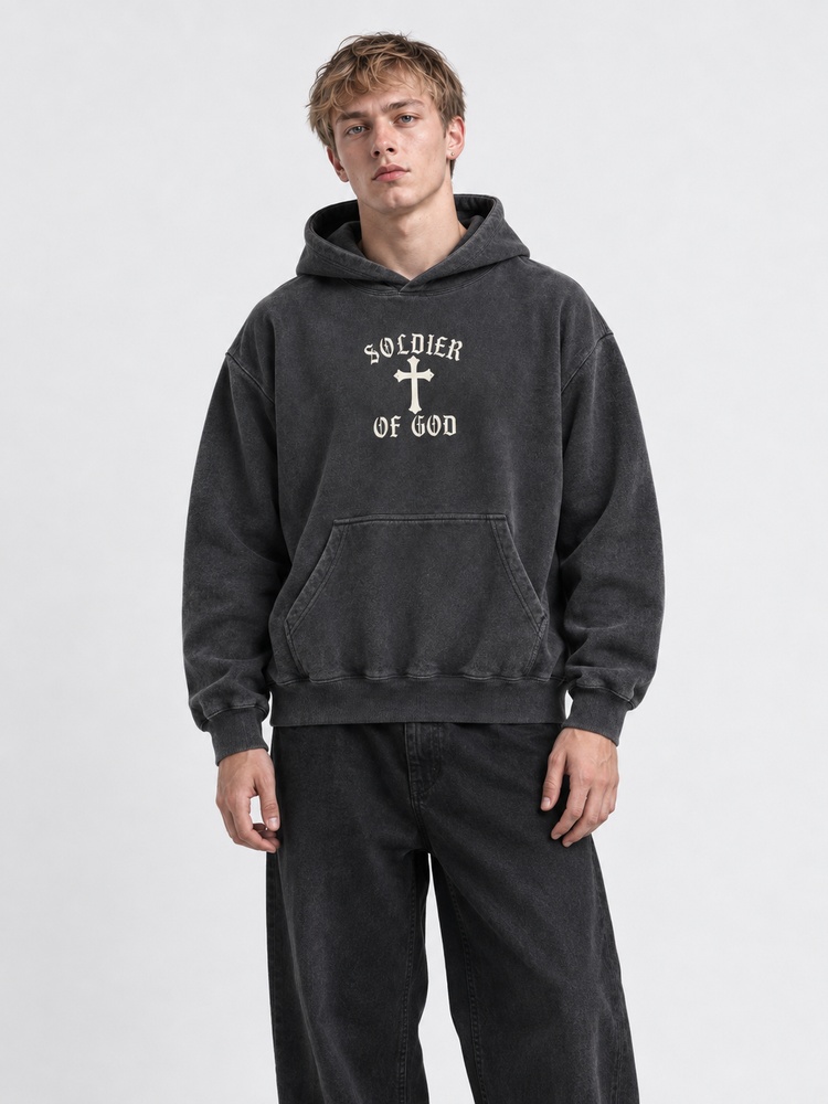 Battle Soldier Vintage Washed Hoodie