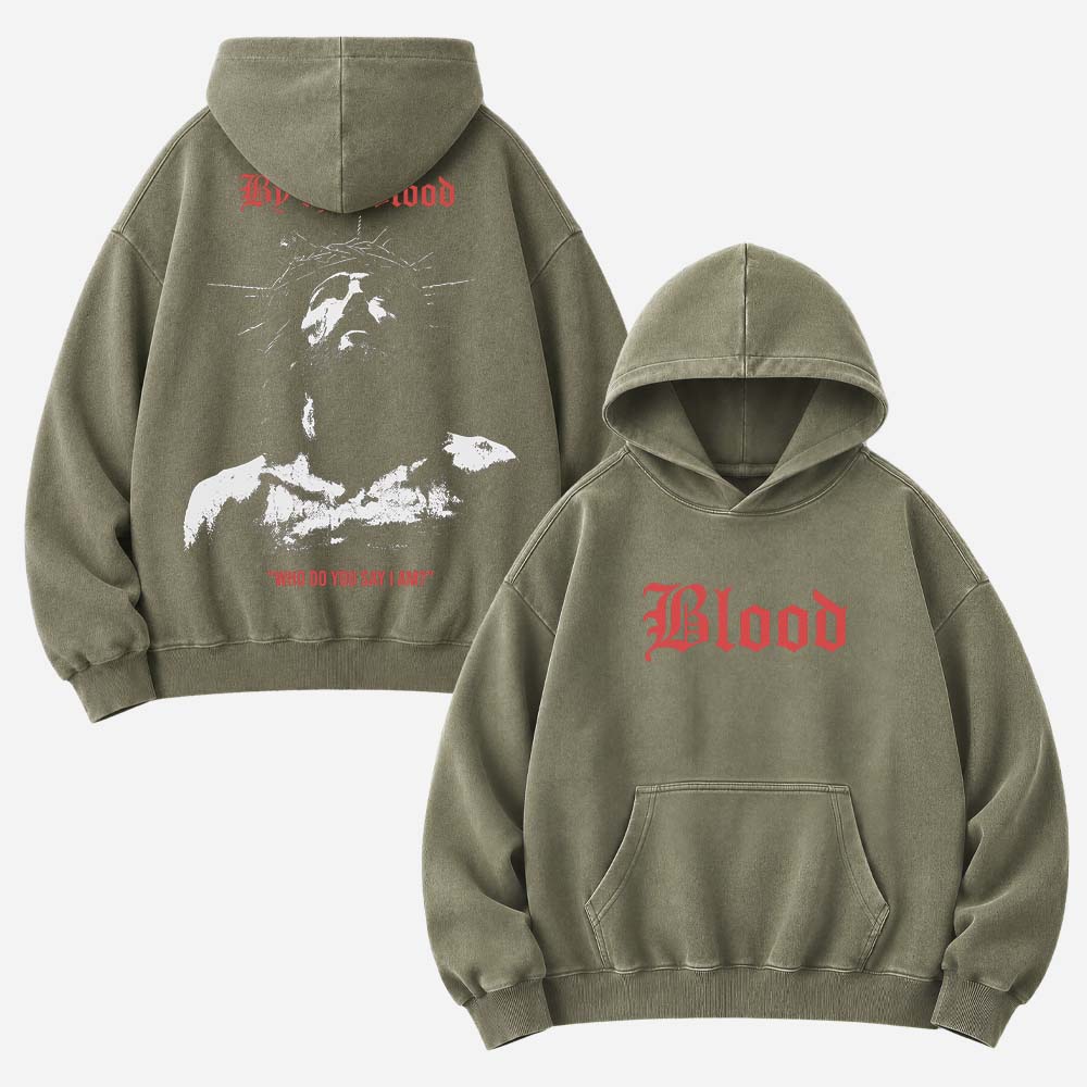 By The Blood Vintage Washed Hoodie