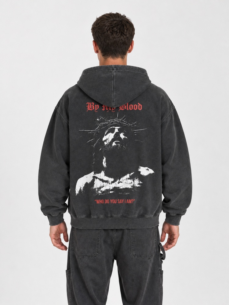 By The Blood Vintage Washed Hoodie