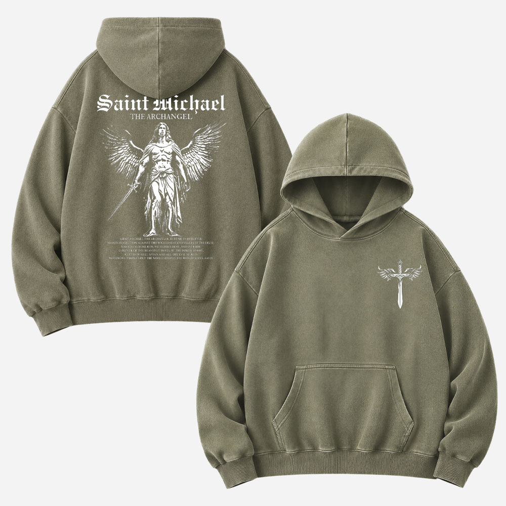Angel Graphic Vintage Washed Hoodie