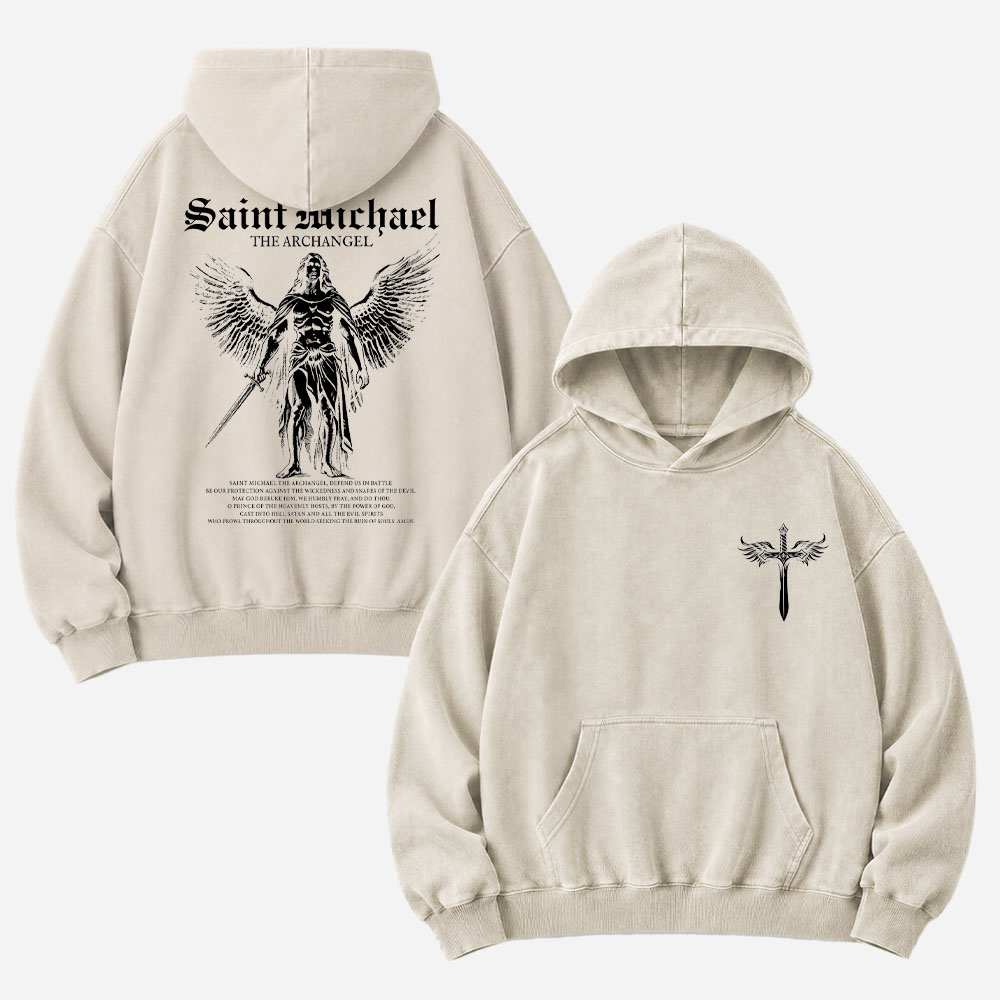 Angel Graphic Vintage Washed Hoodie
