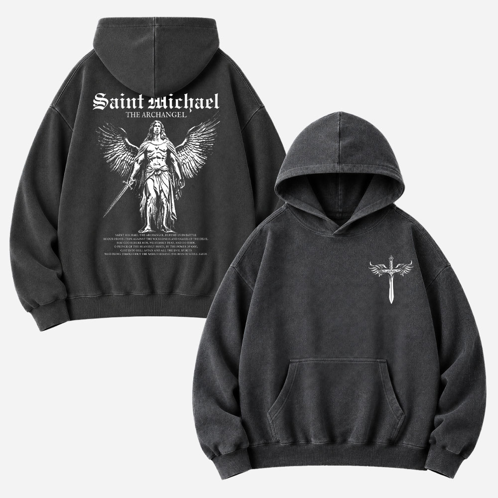 Angel Graphic Vintage Washed Hoodie