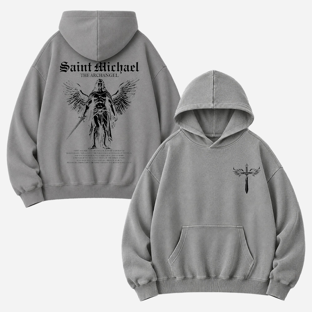Angel Graphic Vintage Washed Hoodie