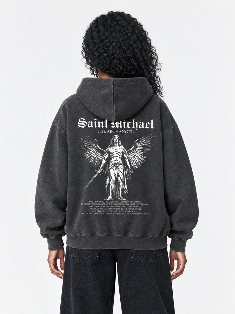 Angel Graphic Vintage Washed Hoodie