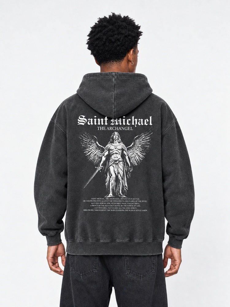 Angel Graphic Vintage Washed Hoodie