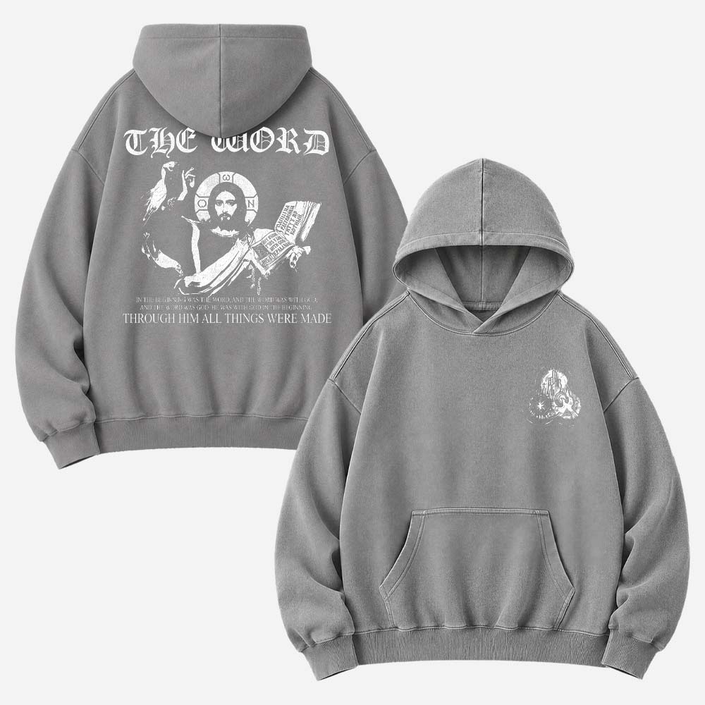 Word Emblem Vintage Washed Hoodie