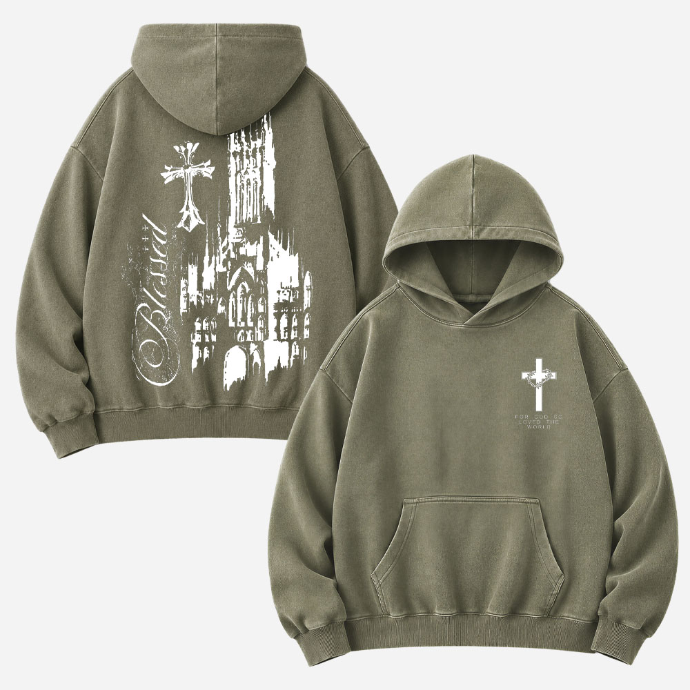 Gothic Cathedral Vintage Washed Hoodie