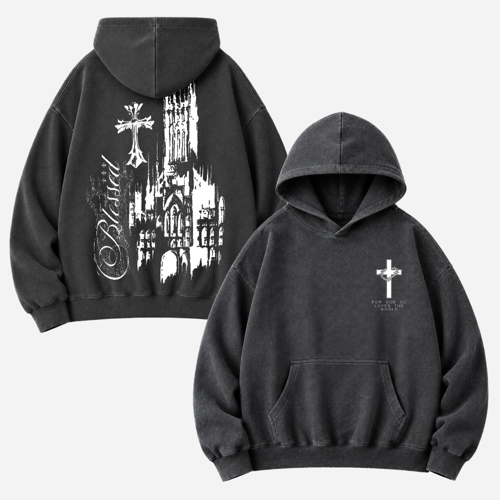 Gothic Cathedral Vintage Washed Hoodie