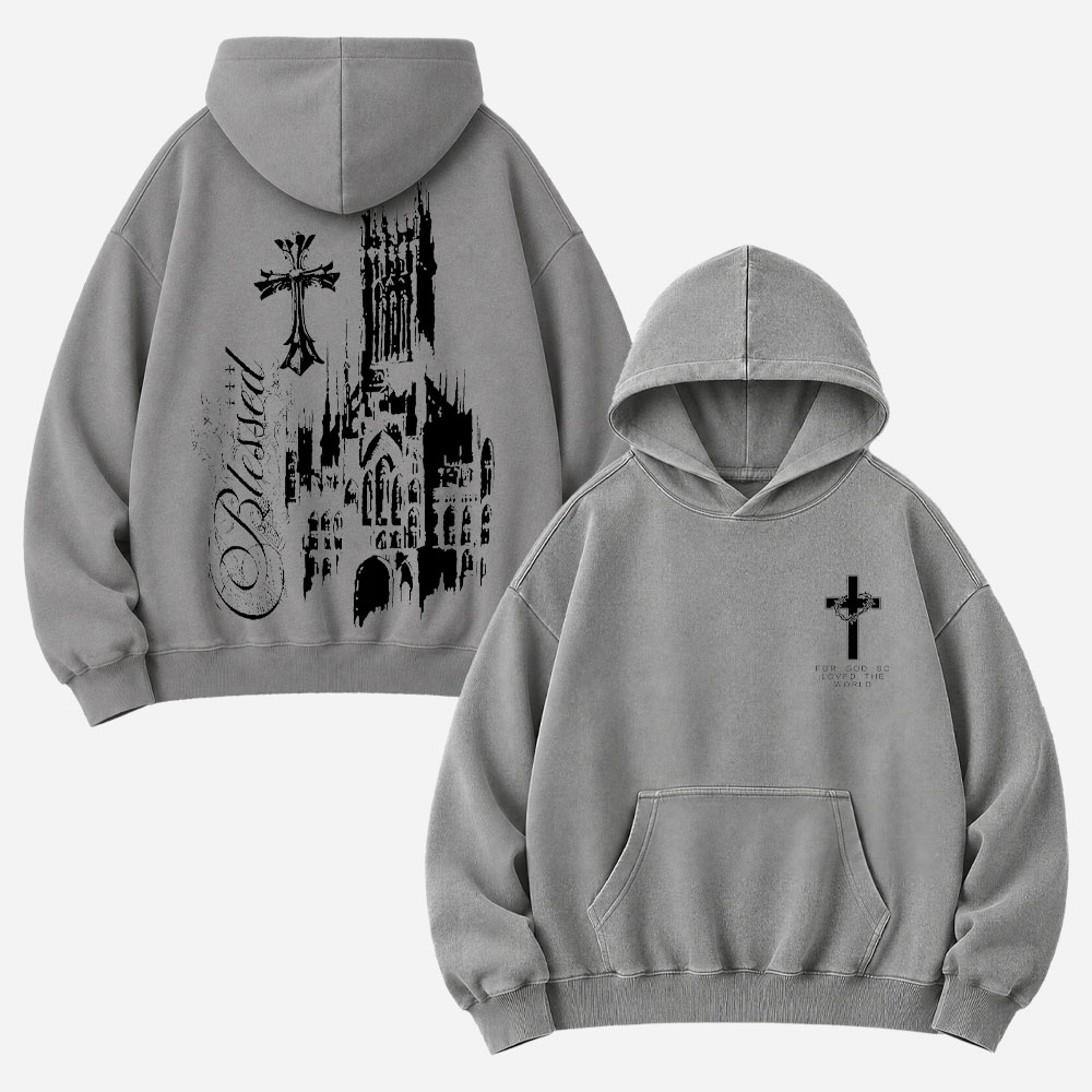 Gothic Cathedral Vintage Washed Hoodie