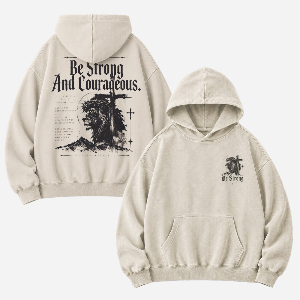 Courage Lion Vintage Washed Hoodie