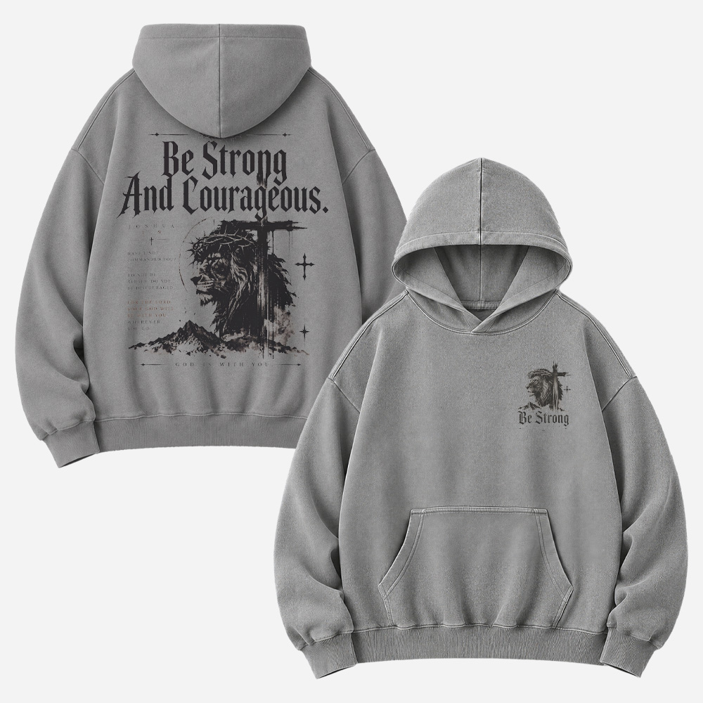 Courage Lion Vintage Washed Hoodie