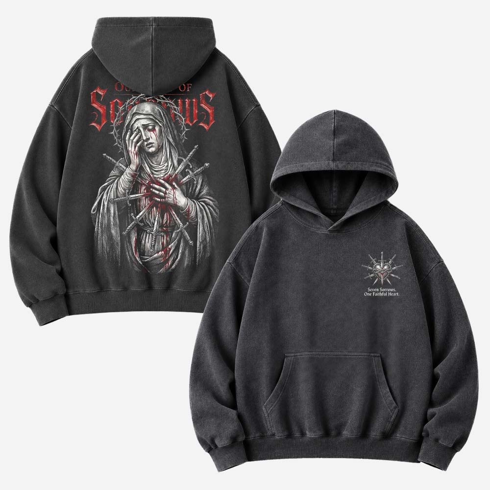 Bladed Heart Vintage Washed Hoodie