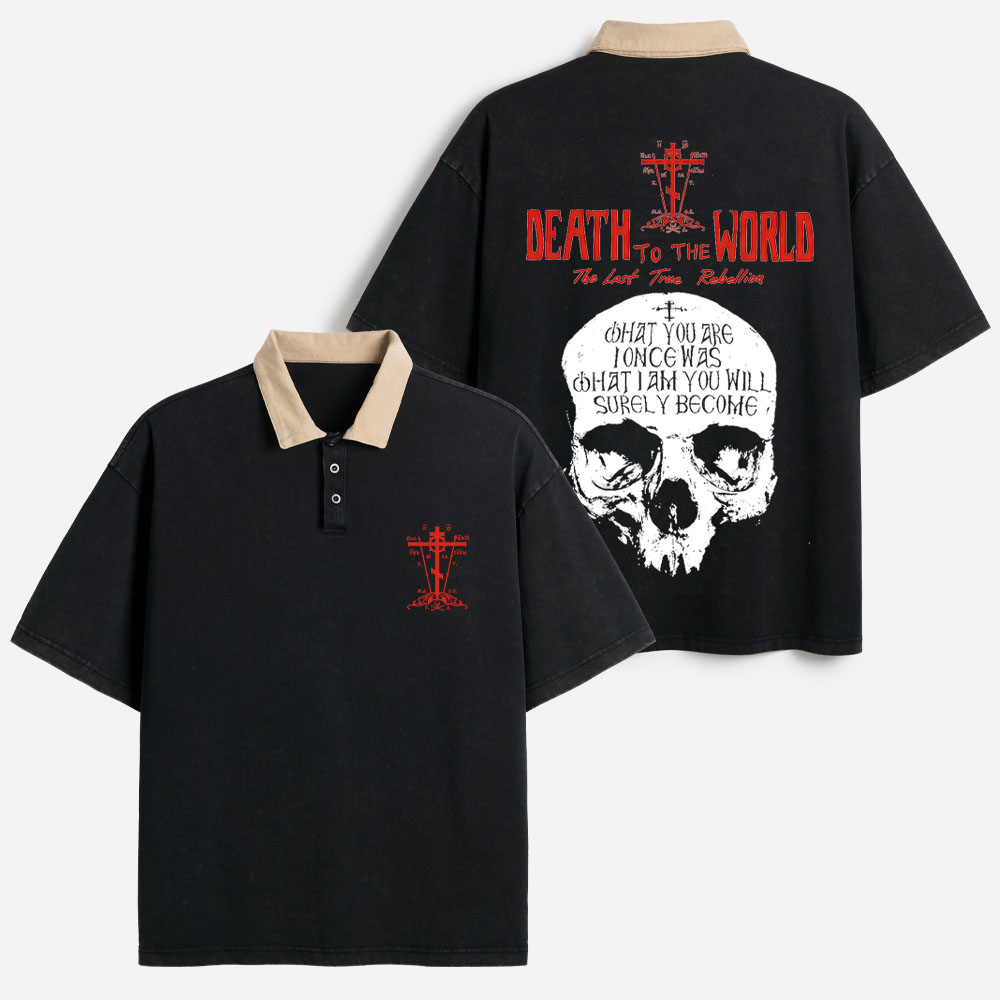 Death to The World Vintage Washed Polo Shirts