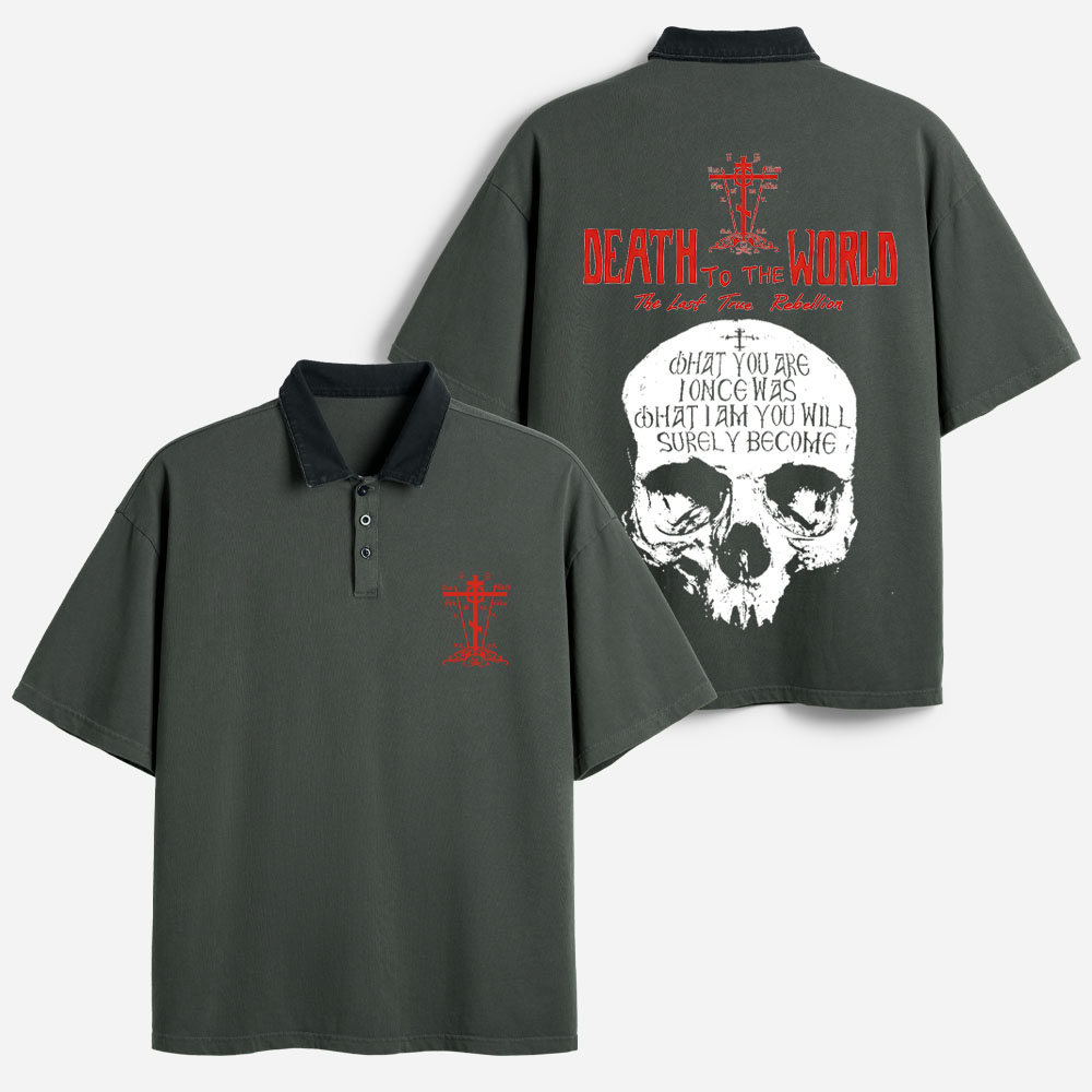 Death to The World Vintage Washed Polo Shirts