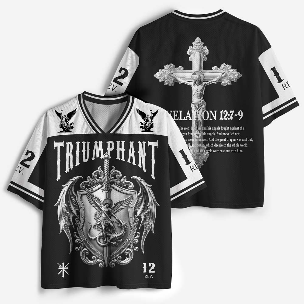 Crimson Sky Battle Cross Graphic Mesh Jersey