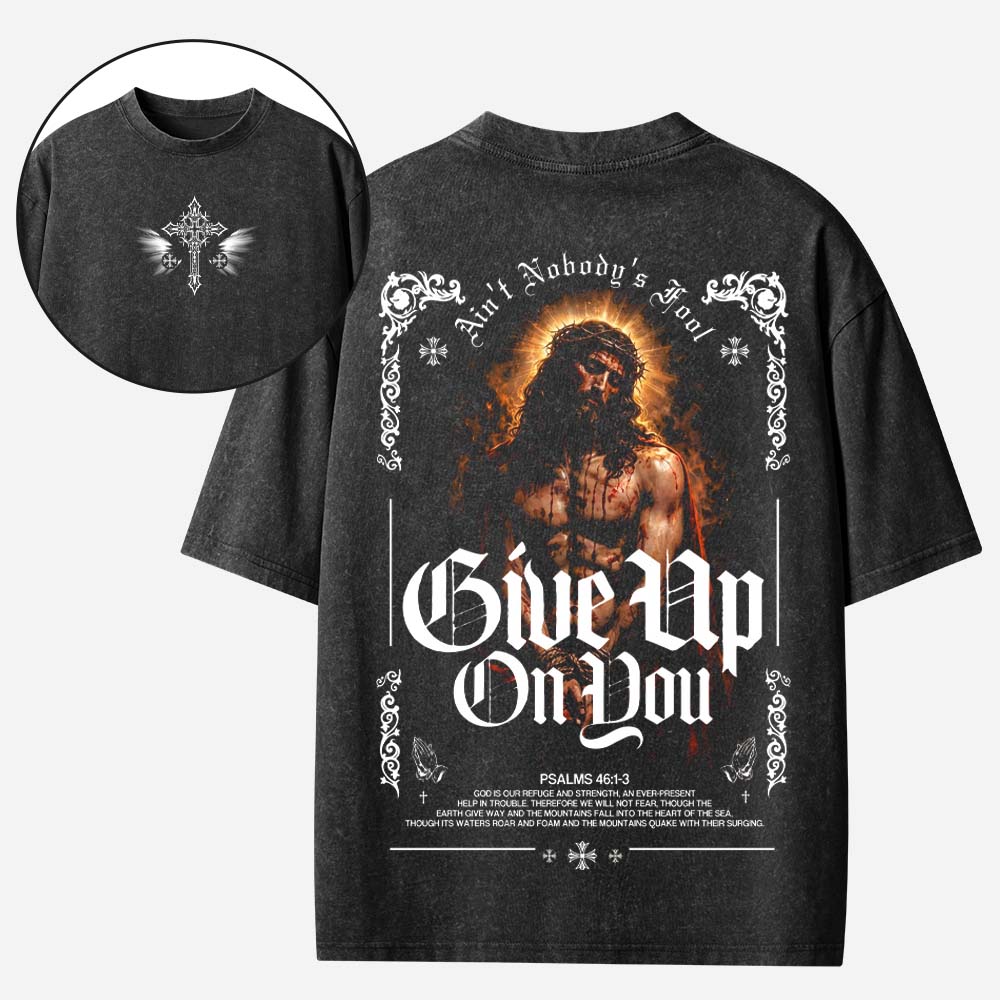 Never Give Up Vintage Washed T-Shirt