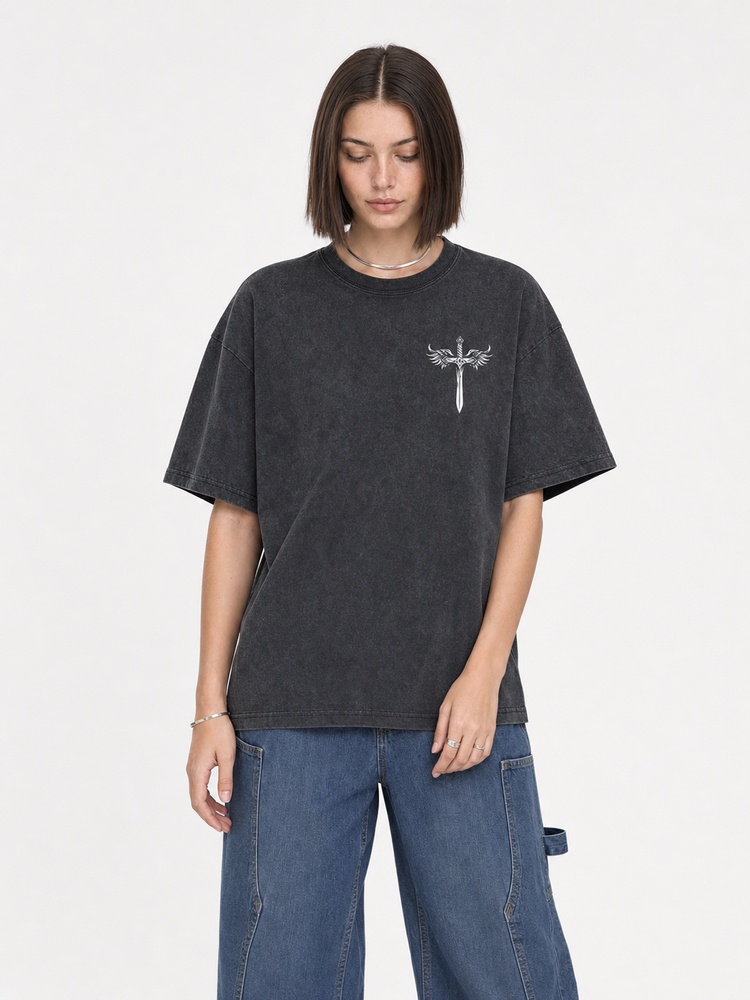 Angel Graphic Vintage Washed T-Shirt
