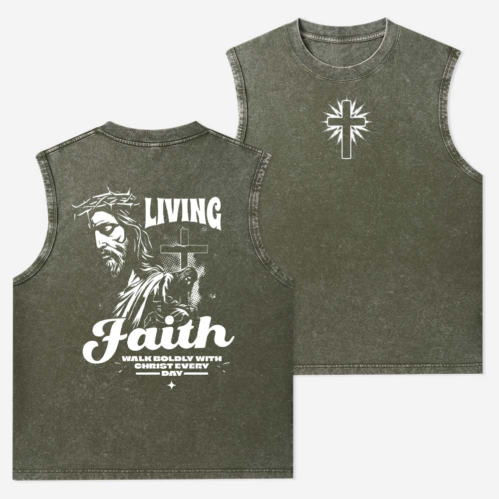 Live Boldly Vintage Washed Tank Top