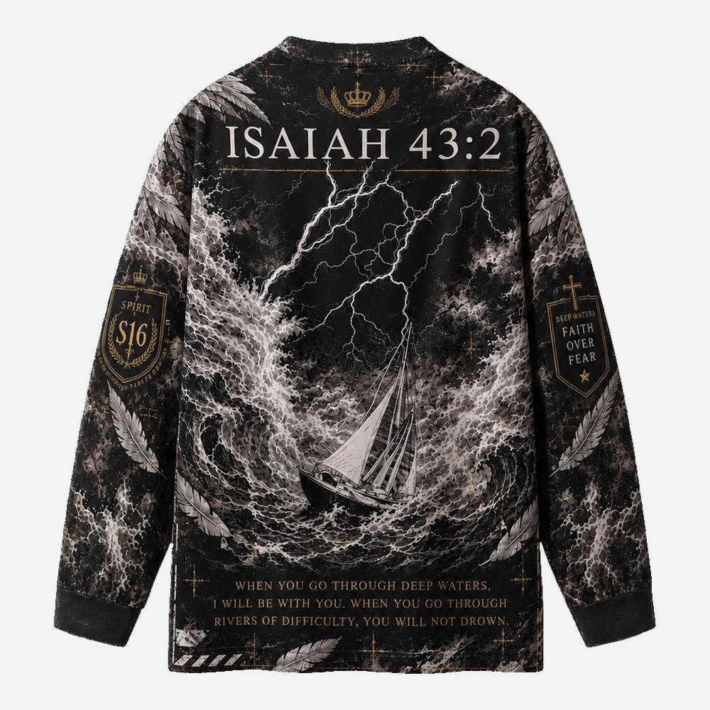 Fearless Storm Eco Oversized Long-Sleeve Graphic Tees · GRS Certified