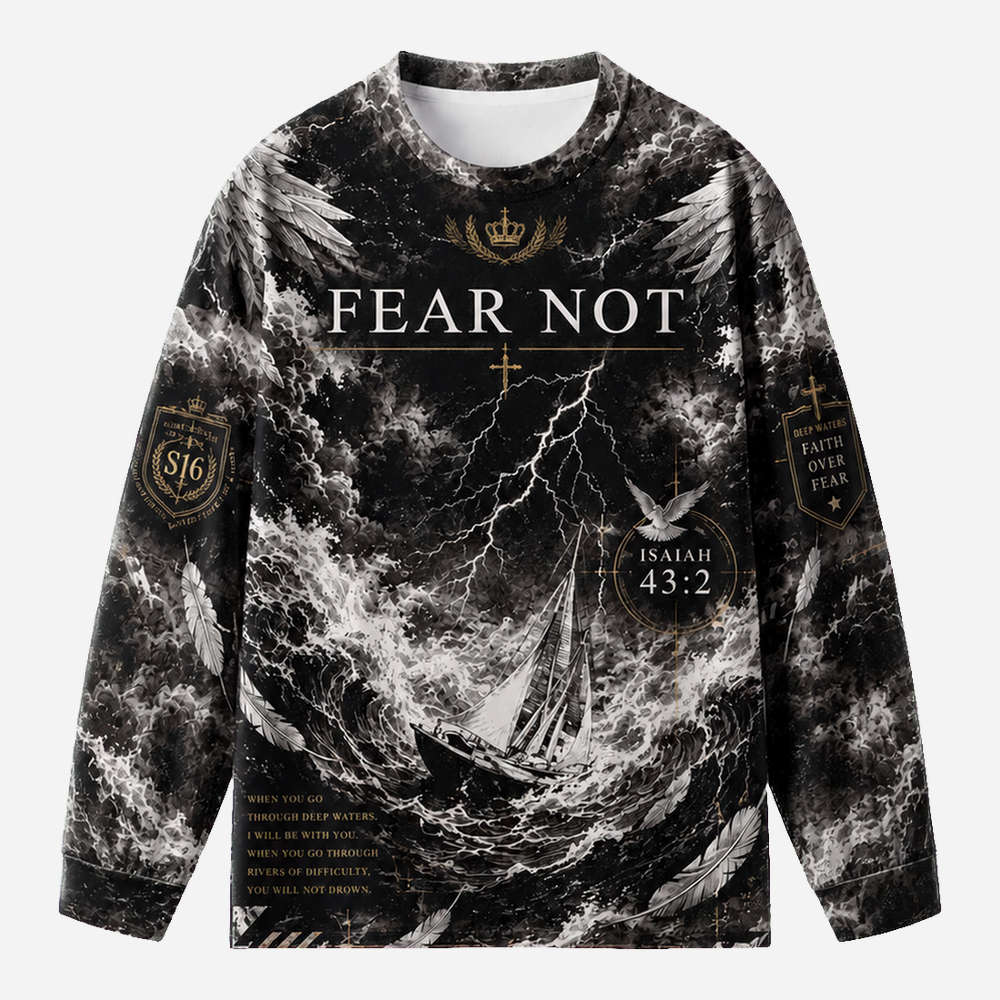 Fearless Storm Eco Oversized Long-Sleeve Graphic Tees · GRS Certified
