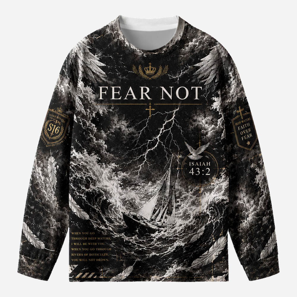 Fearless Storm Eco Oversized Long-Sleeve Graphic Tees · GRS Certified