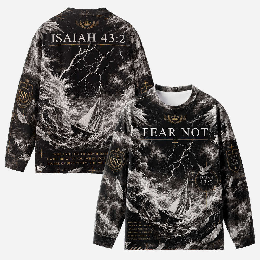 Fearless Storm Eco Oversized Long-Sleeve Graphic Tees · GRS Certified
