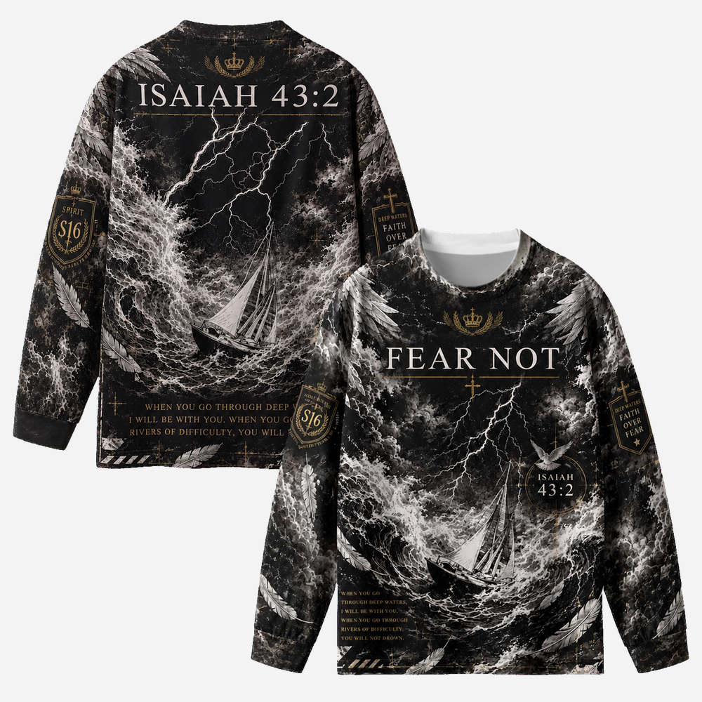Fearless Storm Eco Oversized Long-Sleeve Graphic Tees · GRS Certified