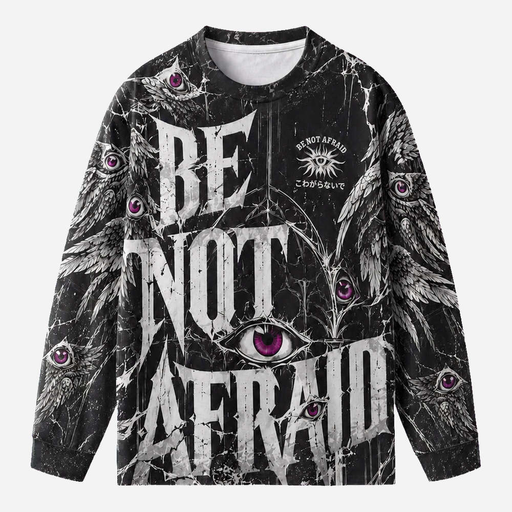 Fearless Eye Wings Eco Oversized Long-Sleeve Graphic Tees · GRS Certified
