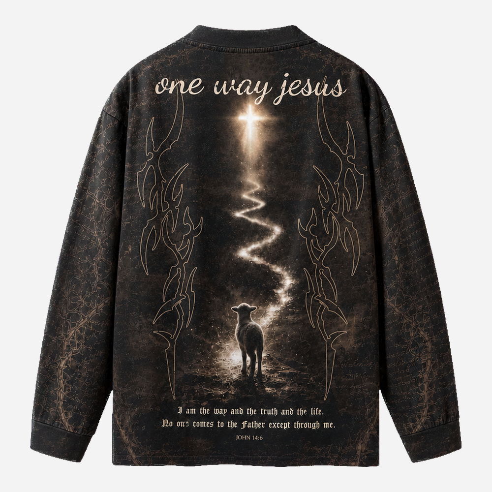 Light Path Eco Oversized Long-Sleeve Graphic Tees · GRS Certified
