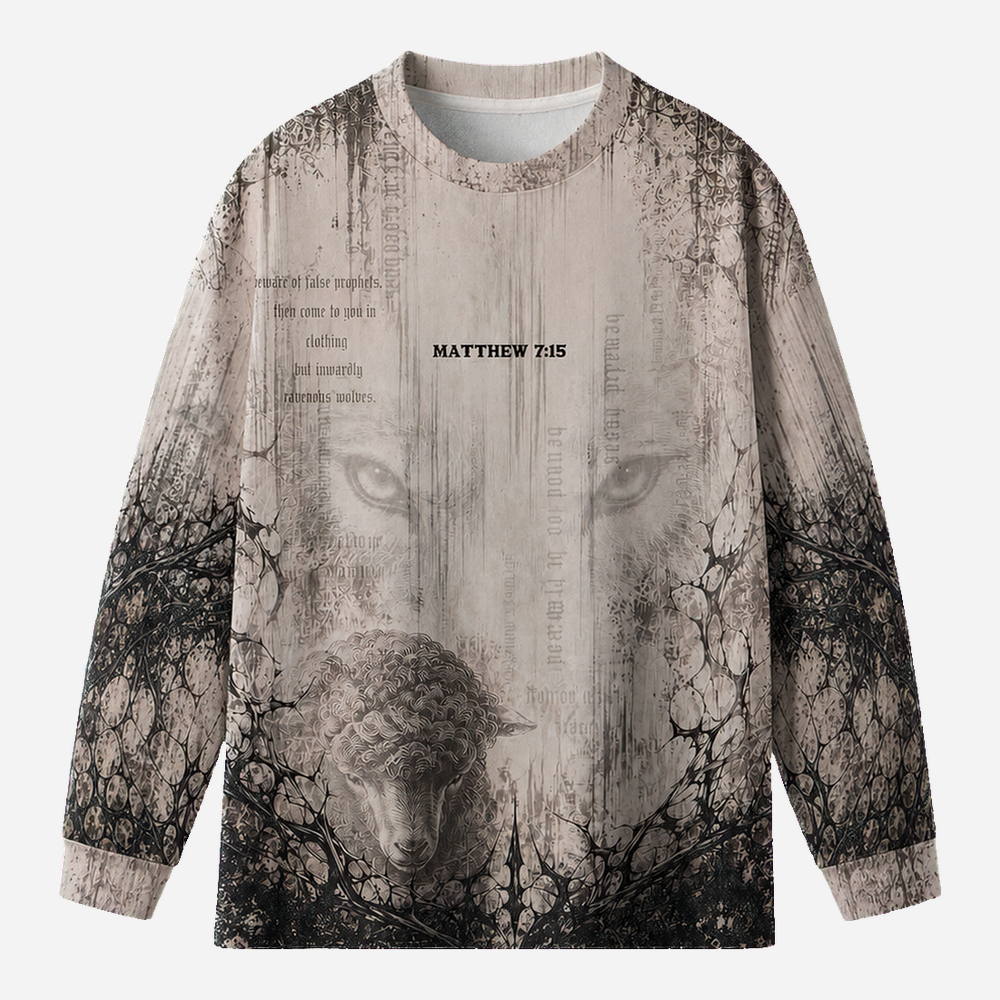 Wolf and Sheep Eco Oversized Long-Sleeve Graphic Tees · GRS Certified