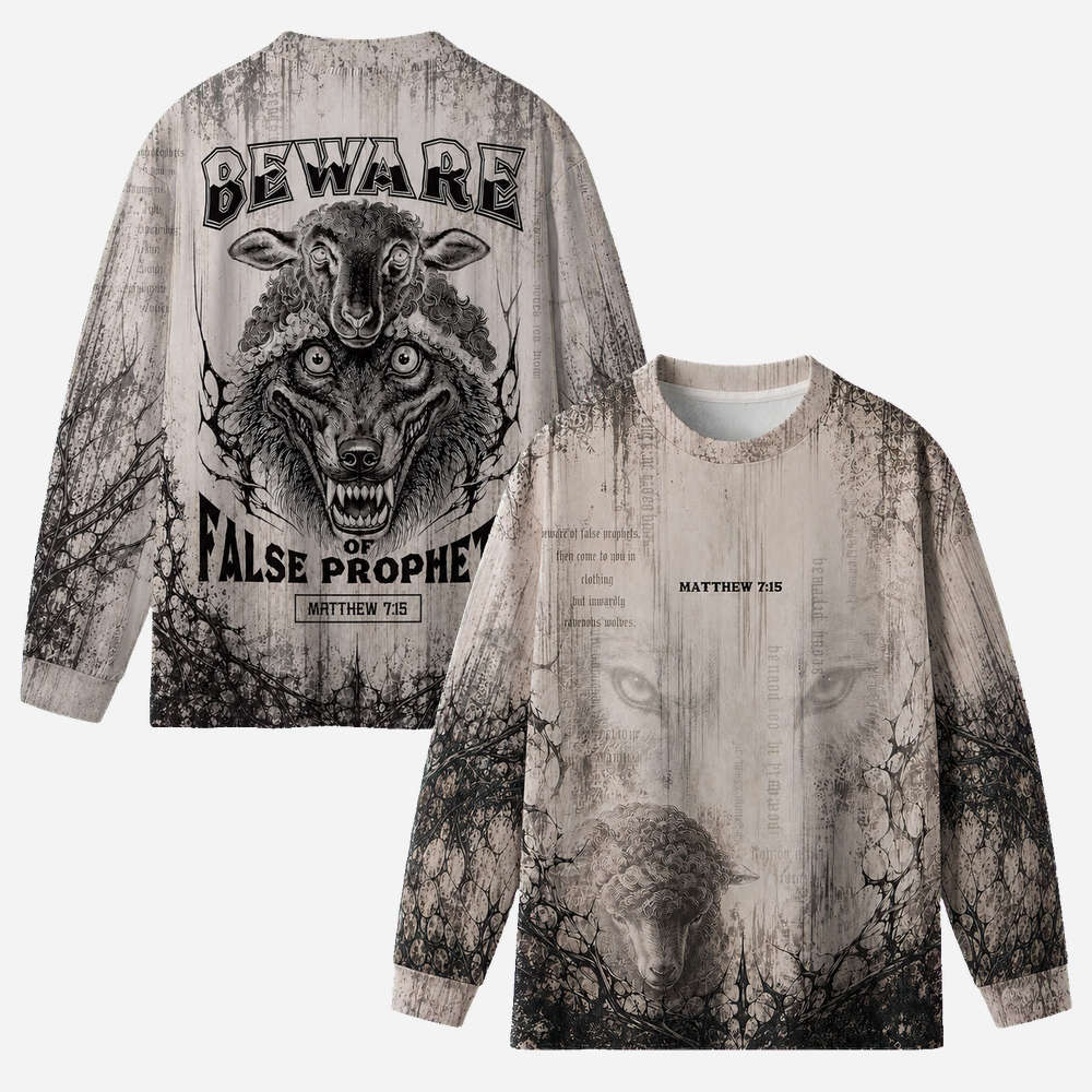 Wolf and Sheep Eco Oversized Long-Sleeve Graphic Tees · GRS Certified