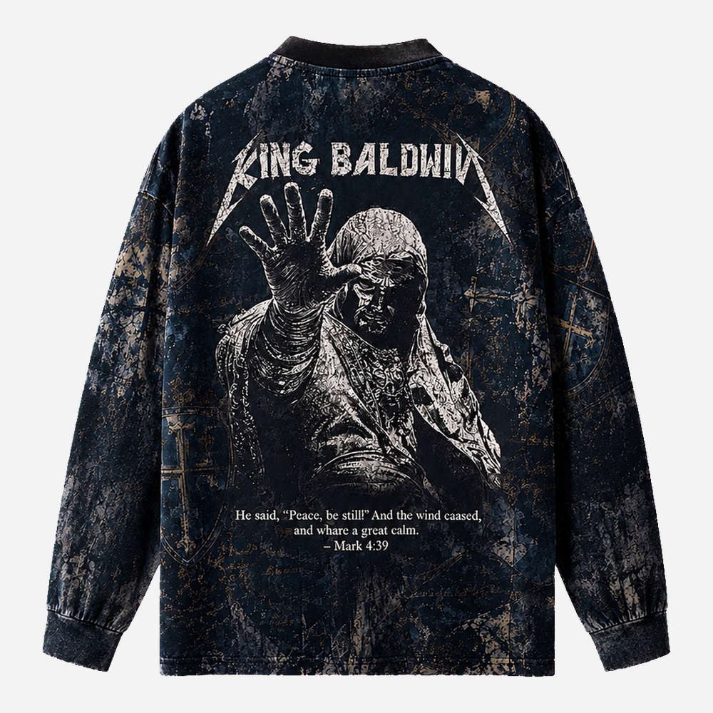 Masked King Eco Oversized Long-Sleeve Graphic Tees · GRS Certified