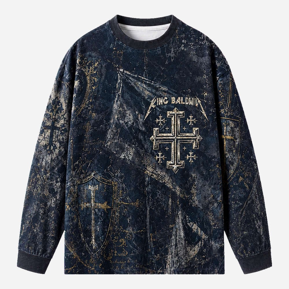 Masked King Eco Oversized Long-Sleeve Graphic Tees · GRS Certified