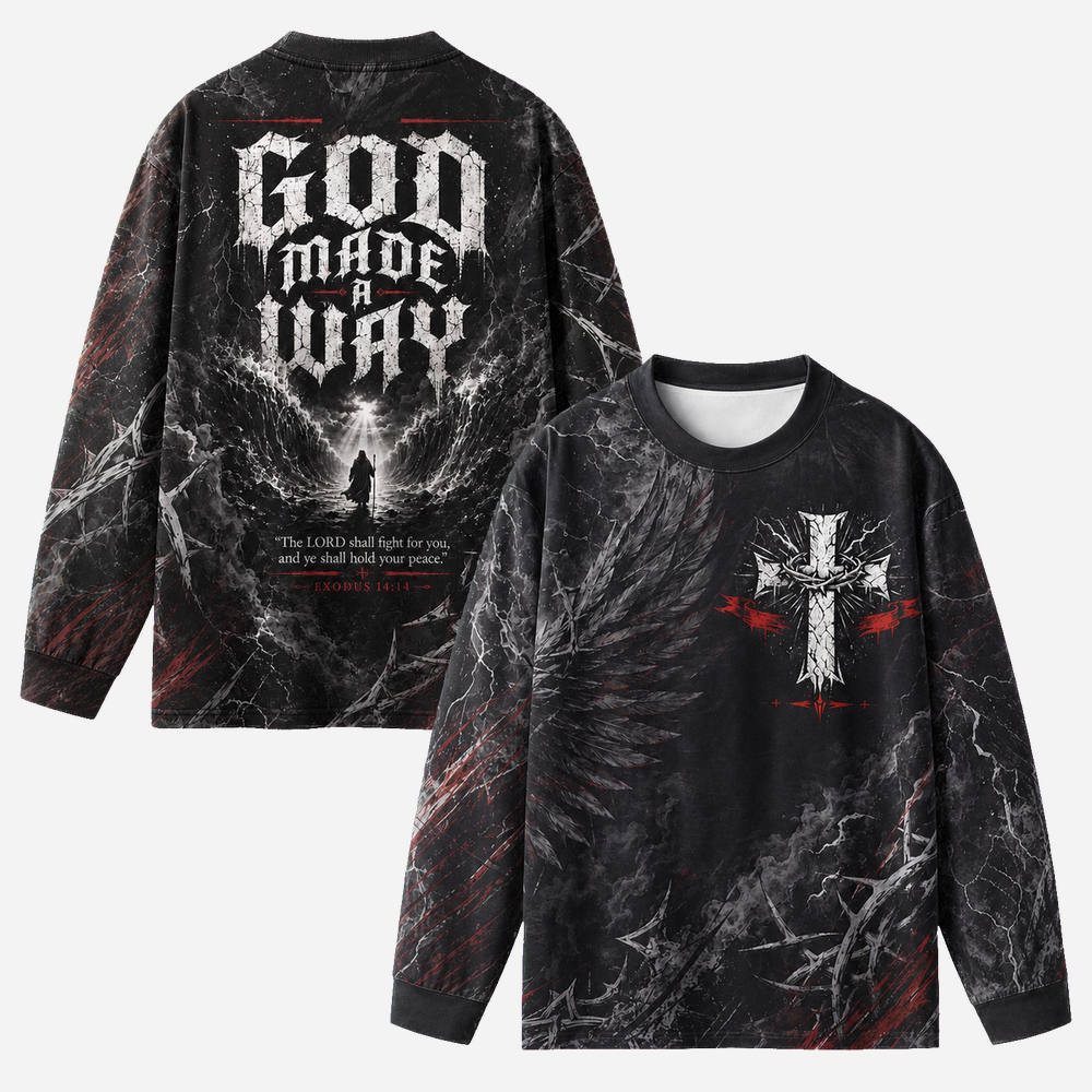 Sea Breaker Eco Oversized Long-Sleeve Graphic Tees · GRS Certified