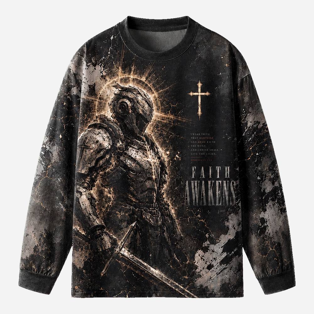 Awakened Eco Oversized Long-Sleeve Graphic Tees · GRS Certified
