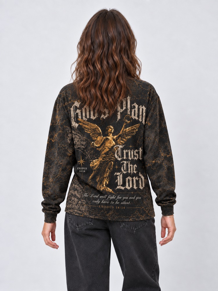 Golden Angel Eco Oversized Long-Sleeve Graphic Tees · GRS Certified
