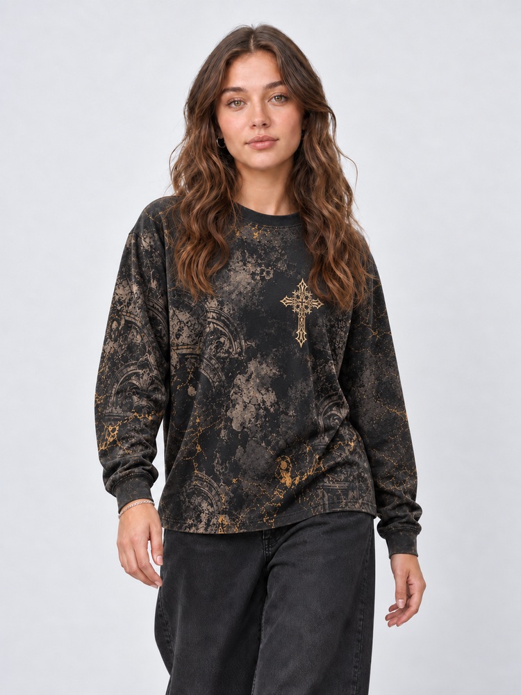 Golden Angel Eco Oversized Long-Sleeve Graphic Tees · GRS Certified
