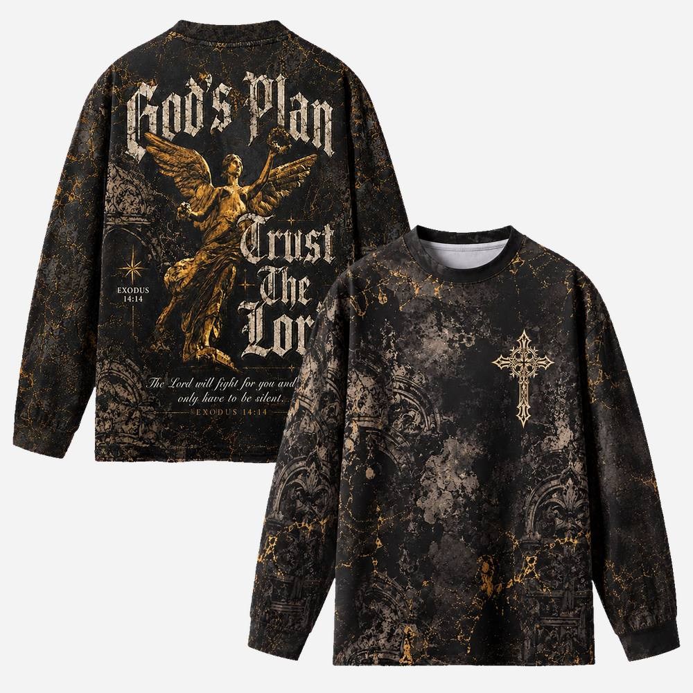 Golden Angel Eco Oversized Long-Sleeve Graphic Tees · GRS Certified