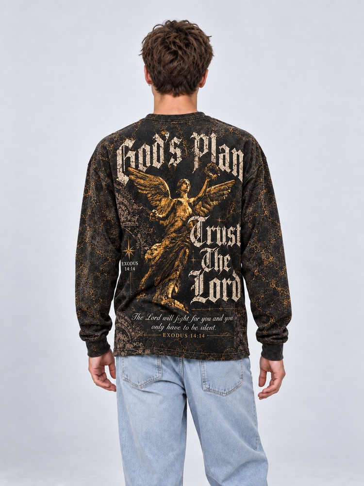 Golden Angel Eco Oversized Long-Sleeve Graphic Tees · GRS Certified