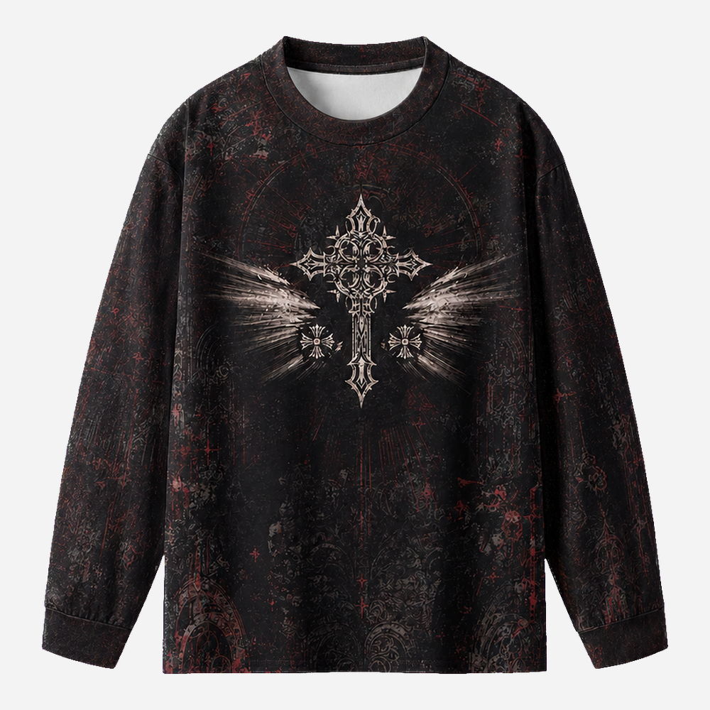 Never Gave Up Eco Oversized Long-Sleeve Graphic Tees · GRS Certified
