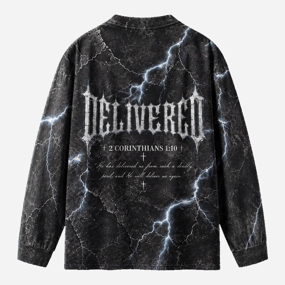 Storm Delivered Eco Oversized Long-Sleeve Graphic Tees · GRS Certified