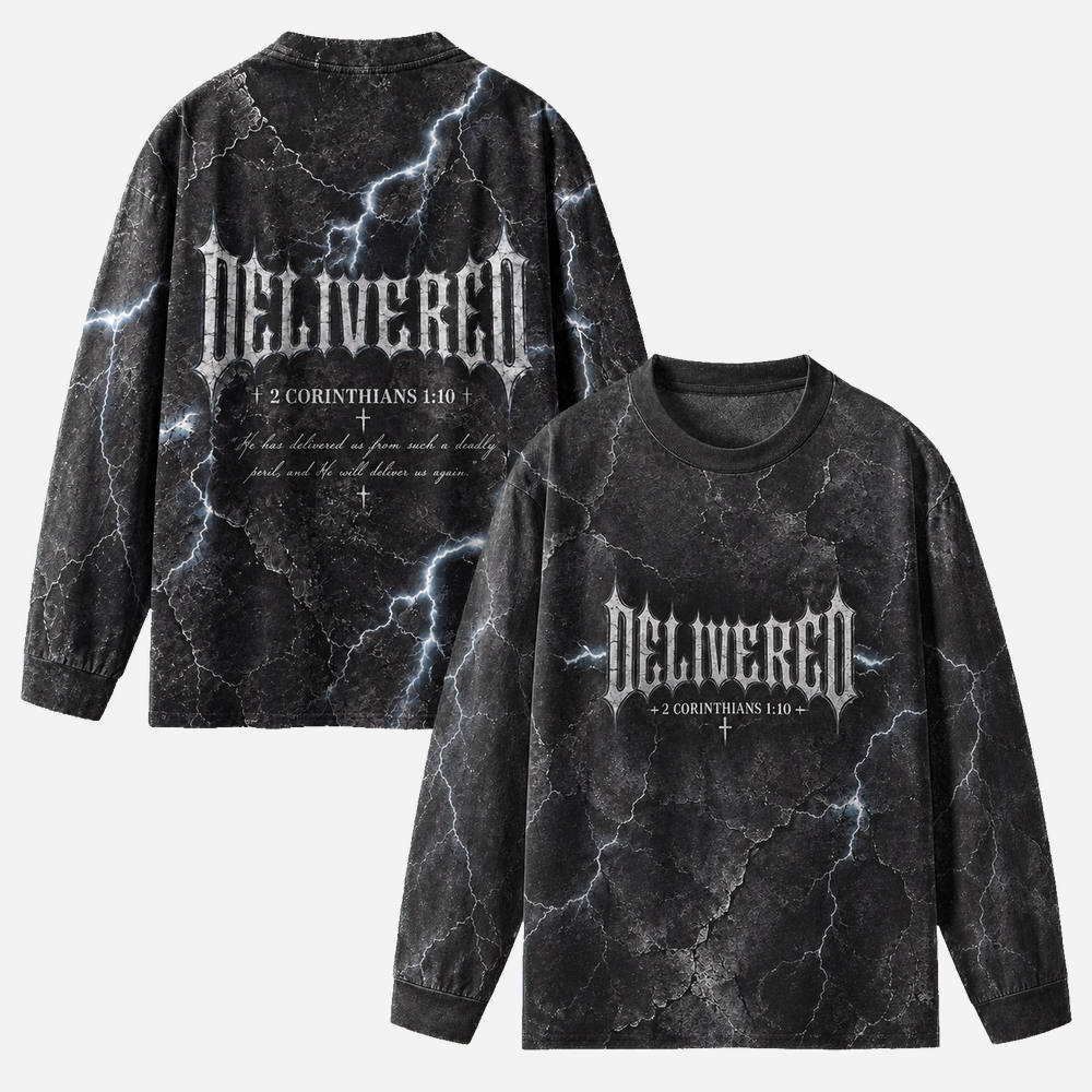 Storm Delivered Eco Oversized Long-Sleeve Graphic Tees · GRS Certified