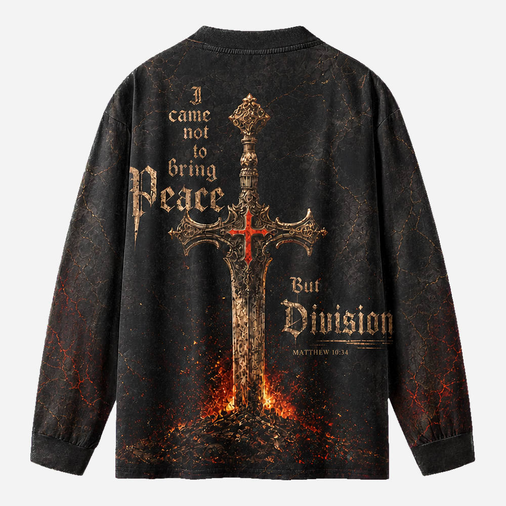 Division Sword Eco Oversized Long-Sleeve Graphic Tees · GRS Certified